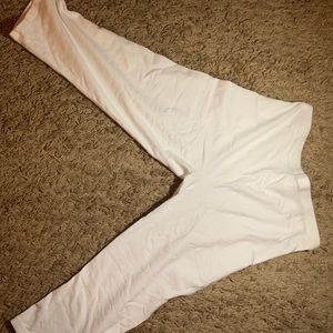 Bellow the knee white leggings